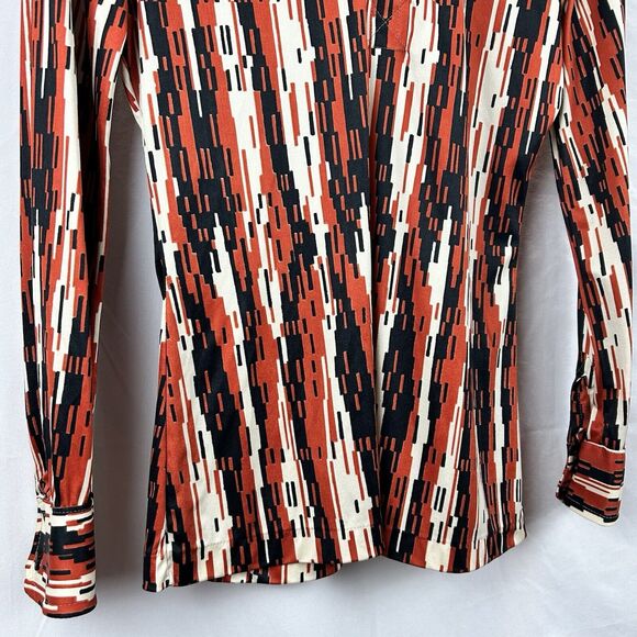 Vintage Tarri Women's Top Small 5 Long Sleeve 1/2 Button Shirt Abstract Retro - Picture 3 of 8